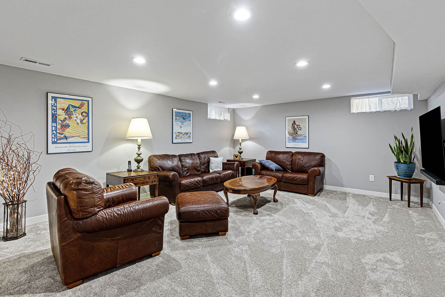 Spacious family room on the lower level