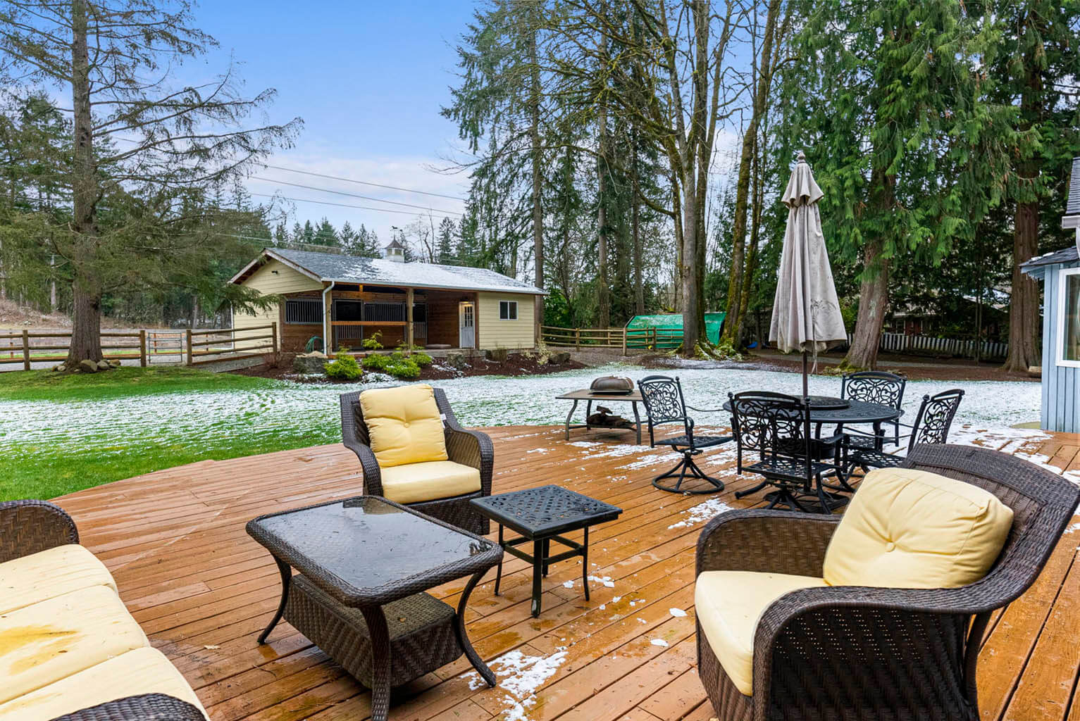 Large back deck is perfect for entertaining