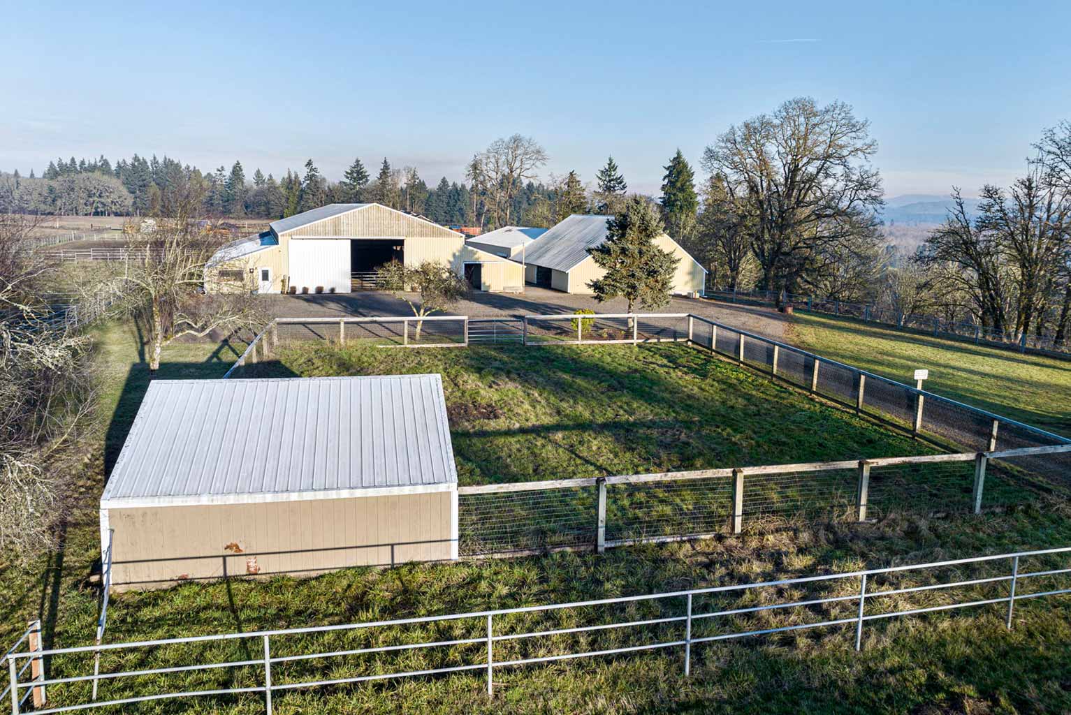 One of the paddocks has been used as a stud pen with loafing shed