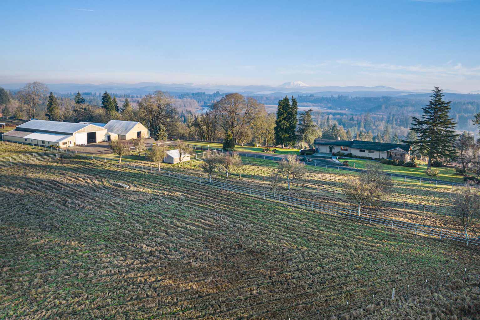Property sits up above the Cowlitz River valley