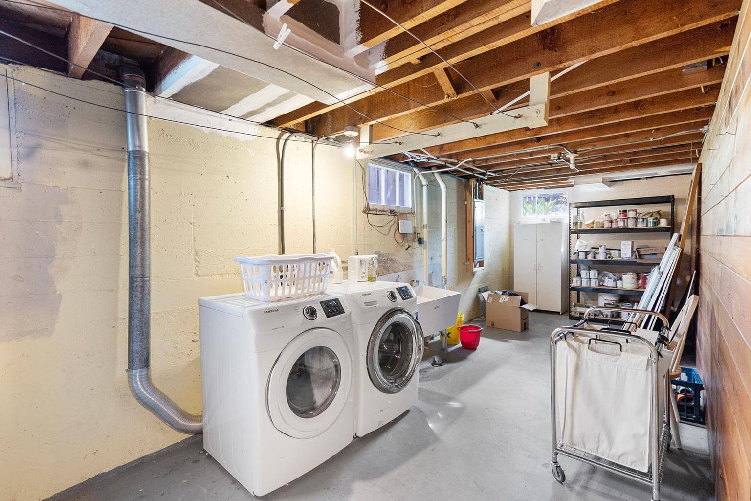 Basement laundry (washer and dryer included)