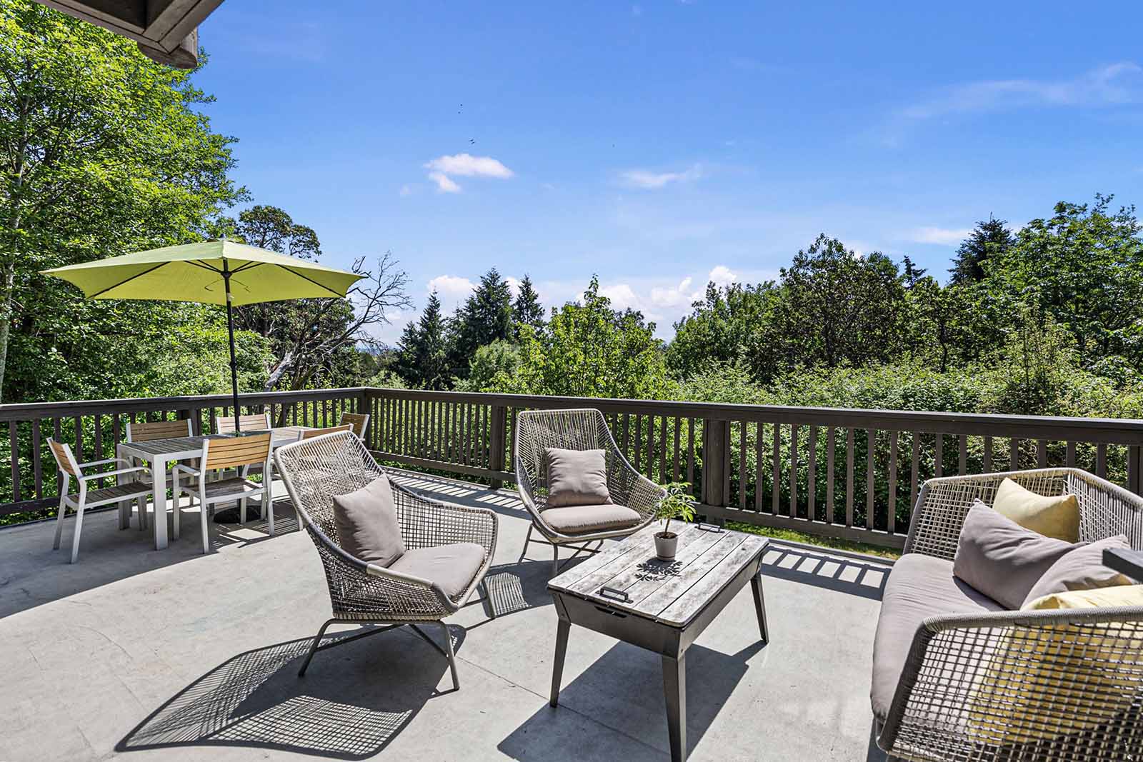 Verdant views from the front deck