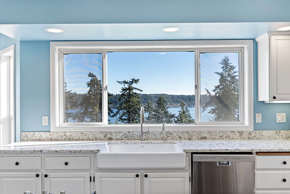 Farmhouse sink with a view