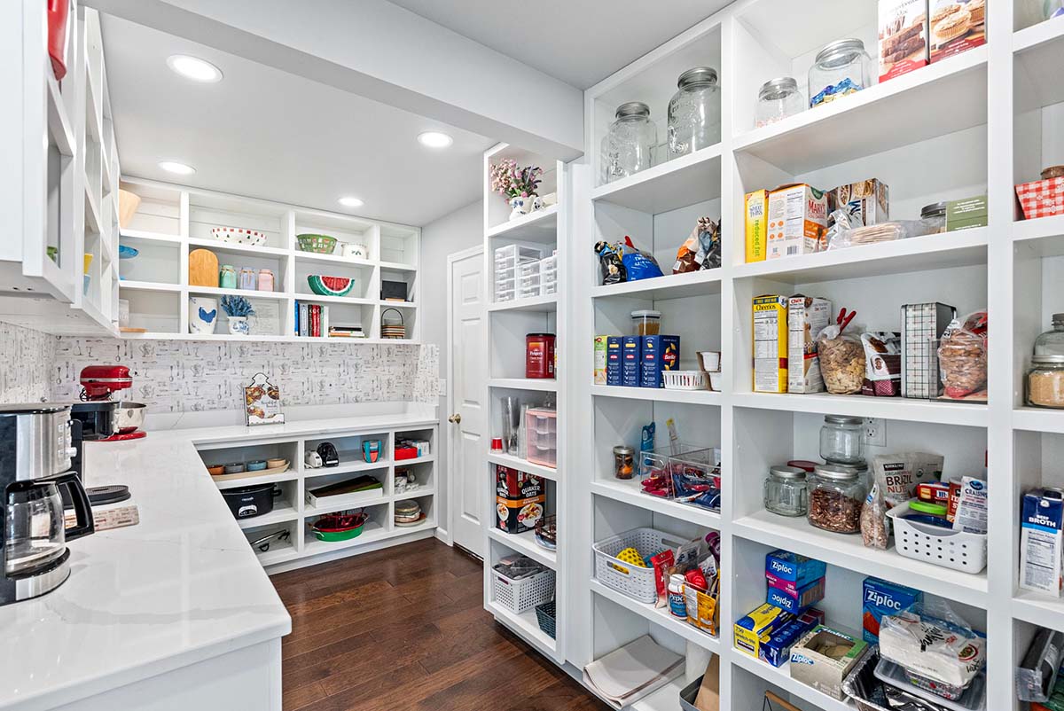 Large butler's pantry with custom storage