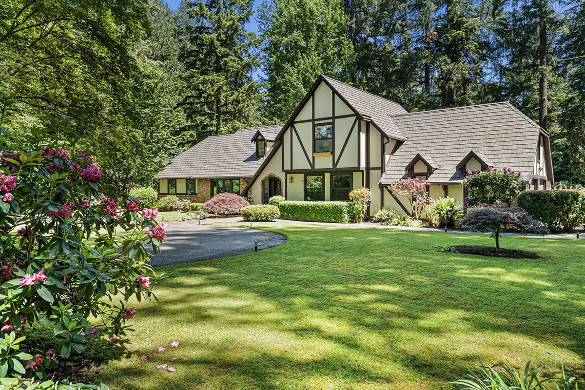 Meticulously maintained Tudor on more than 2/3 of an acre