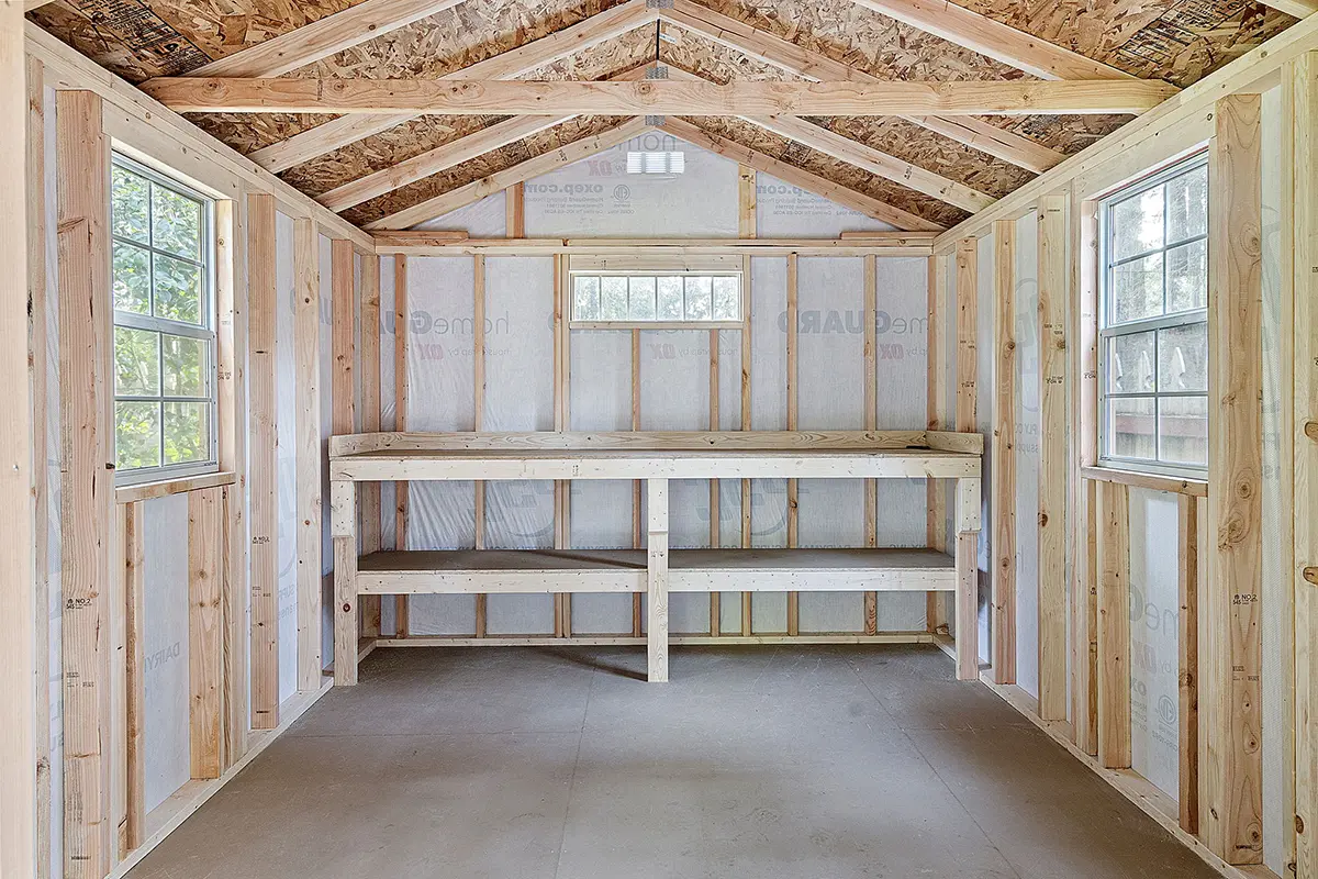Utility shed with power could flex as shop, office or yoga space