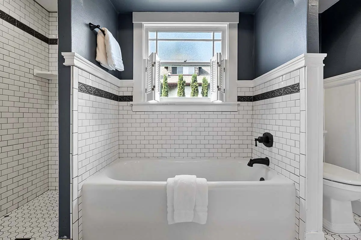 Separate tub and shower