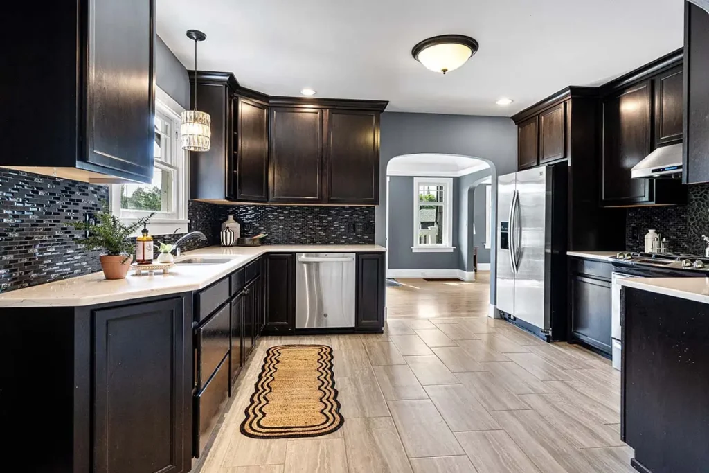 Updated kitchen with stainless appliances and ample storage