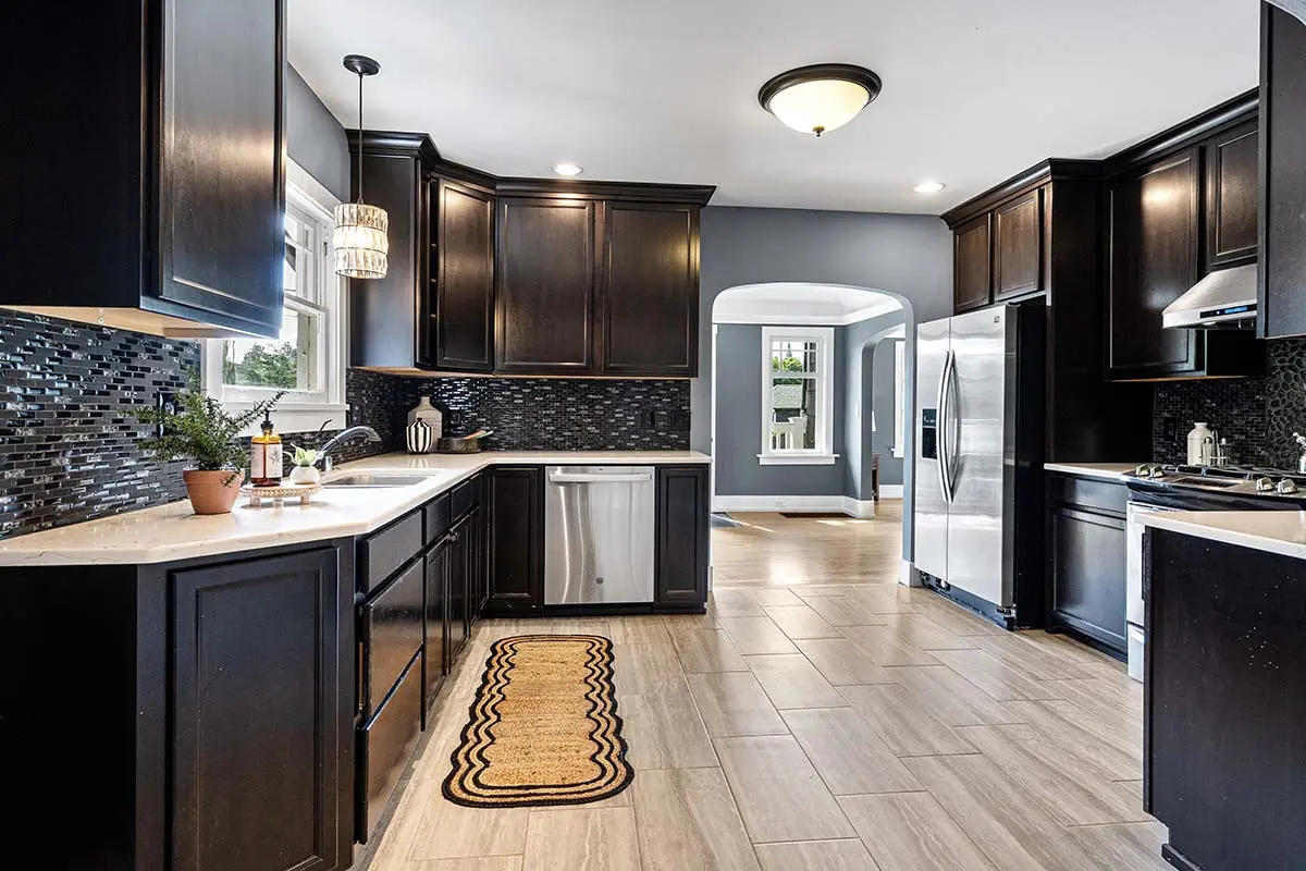 Updated kitchen with stainless appliances and ample storage